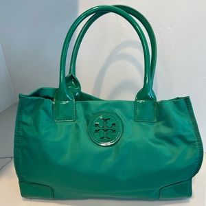 Tory Burch Bright Green Nylon Medium Tote